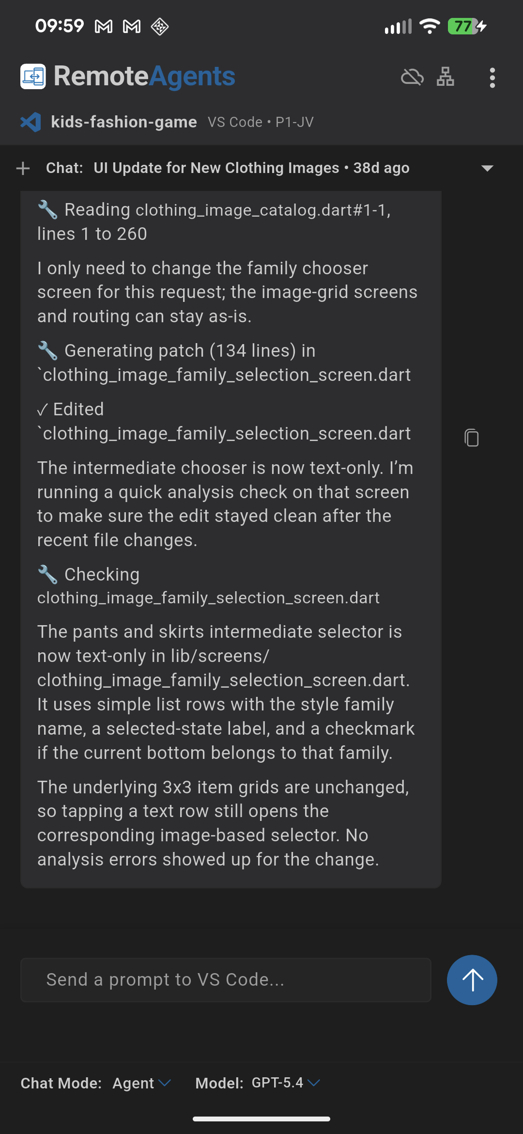 Remote Agents app screenshot